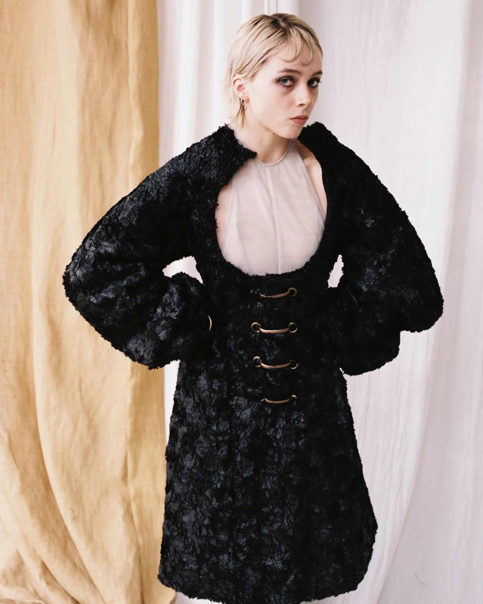 Lee Lynshue Astrakhan Hook Coat — portrait